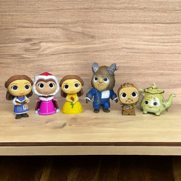 Lot of 6 Disney Beauty and the Beast Funko Mini Figures Size 3.5" - 2" - Picture 1 of 10
